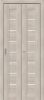 Дверь-Книжка Складная с Экошпоном Bravo Браво-22 Cappuccino Melinga (полотно 2шт) / Magic Fog Межкомнатная 350x2000, 400x2000мм / Браво.