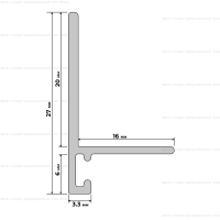 Микроплинтус L-образный Respect 7754 не анодированный схема
