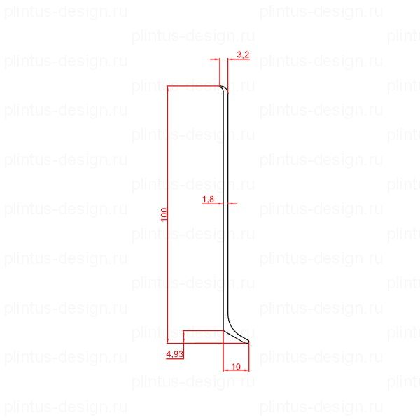 2155.00 плинтус алюминиевый 100 мм Декопрофиль золото