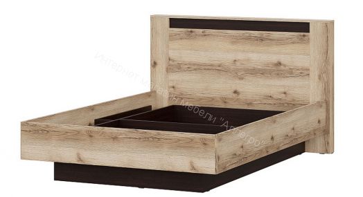 Кровать двойная №3 (универсальная 1.4х2.0 Страйп) Серия 3 Дуб Делано/Дуб Венге