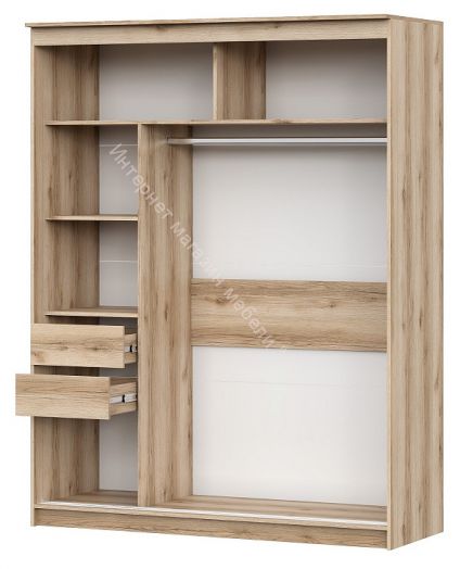 Шкаф-купе №25 (1,7 м) Блэк Делано/Лакобель/Черный матовый