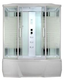 Душевая кабина Loranto с тропическим душем CS 77-4 150x85 белая дверь раздвижная