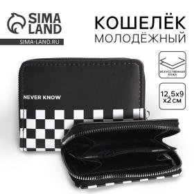 Кошелек молодежный "Never know" 12.5х9х2 см