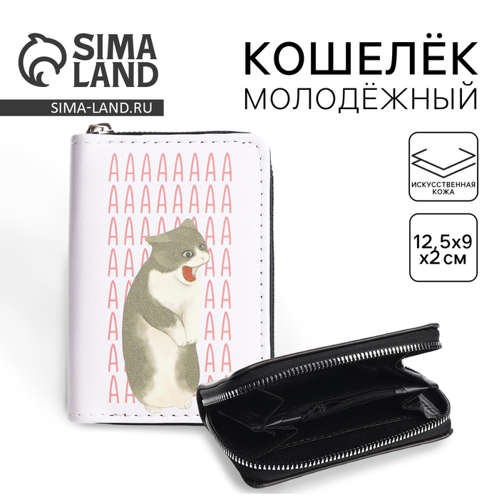 Кошелек молодежный "Котик" 12.5х9х2 см