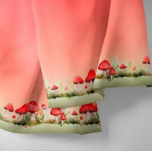 Бордюр хлопок мухоморы на красном 25*75 см. limit