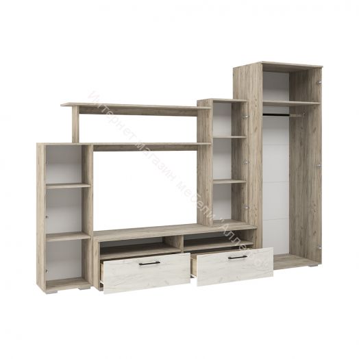 Гостиная "Эмма" (Дуб крафт серый/Дуб крафт белый)