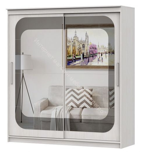 Шкаф-купе №19 (2,0 м) Инфинити Серия 3 Ясень Анкор Светлый