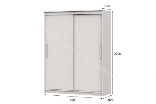 Шкаф-купе №19 (1,7 м) Серия 3 Ясень Анкор Светлый