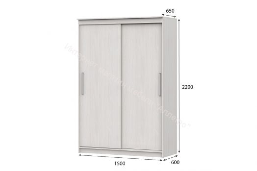 Шкаф-купе №19 (1,5 м) Серия 3 Ясень Анкор Светлый