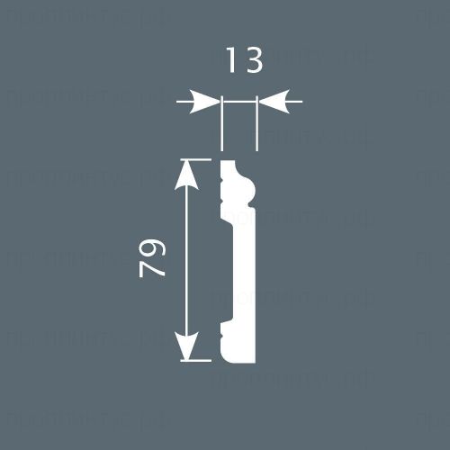 Плинтус PX002, 79х13, 2000мм, Экополимер/13