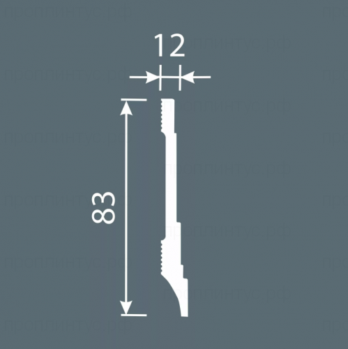 Плинтус PX042, 83х12, 2000мм, Экополимер/18