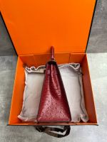 Сумка HERMES KELLY Ostrich страус 28 см серебро