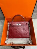 Сумка HERMES KELLY Ostrich страус 28 см серебро