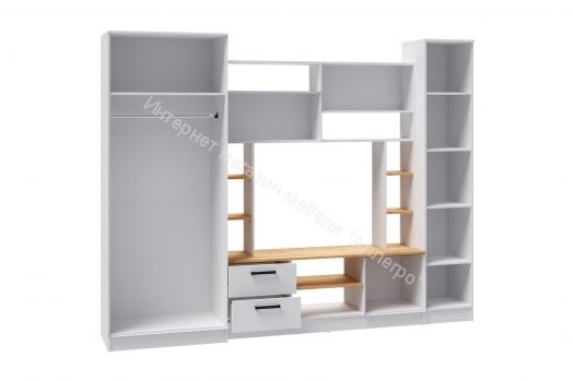 Гостиная "Соло" Дуб крафт золотой/Белый