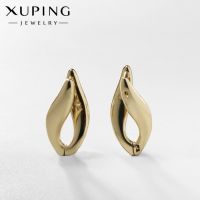 Серьги металл XUPING завитки изгиб, цвет золото