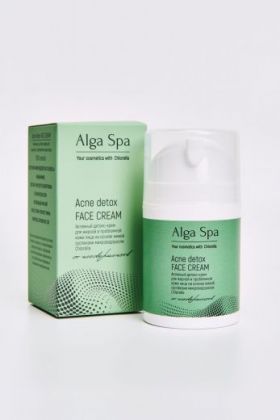 Alga Spa Активный детокс-крем для лица для жирной, комбинированной и проблемной кожи на основе живой суспензии микроводоросли Chlorella