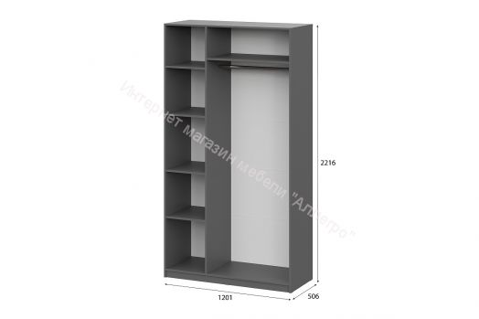 Полки в Шкаф ШК 5 (1600,1200,800) Графит Серый