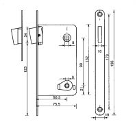 Замок Morelli MM 2090 магнитный WC (90 мм) схема