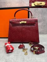 Сумка HERMES KELLY Ostrich страус 28 см золото