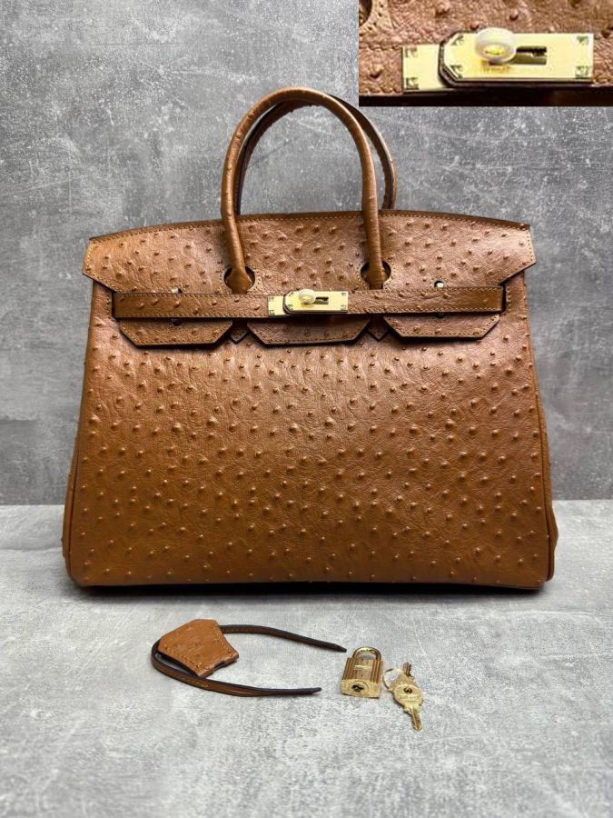 Сумка HERMES Birkin страус 35 см золото
