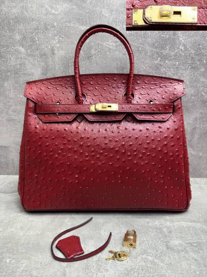 Сумка HERMES Birkin страус 35 см золото