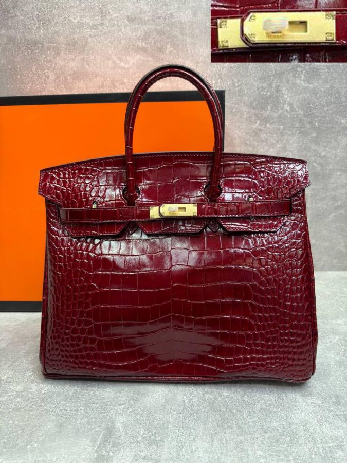 Сумка HERMES Birkin Crocodile 35 см золото