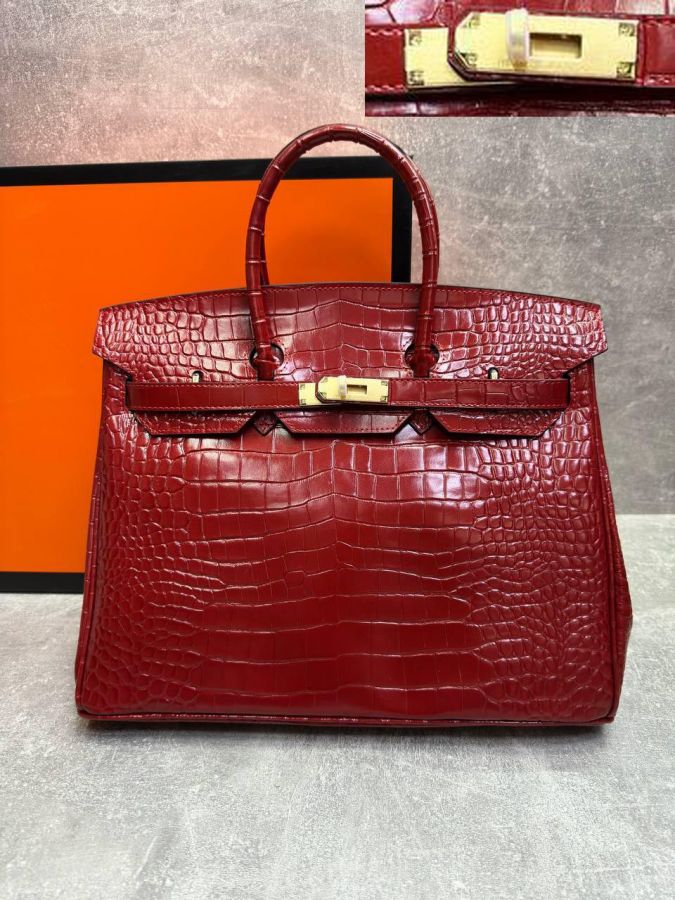 Сумка HERMES Birkin Crocodile 35 см золото