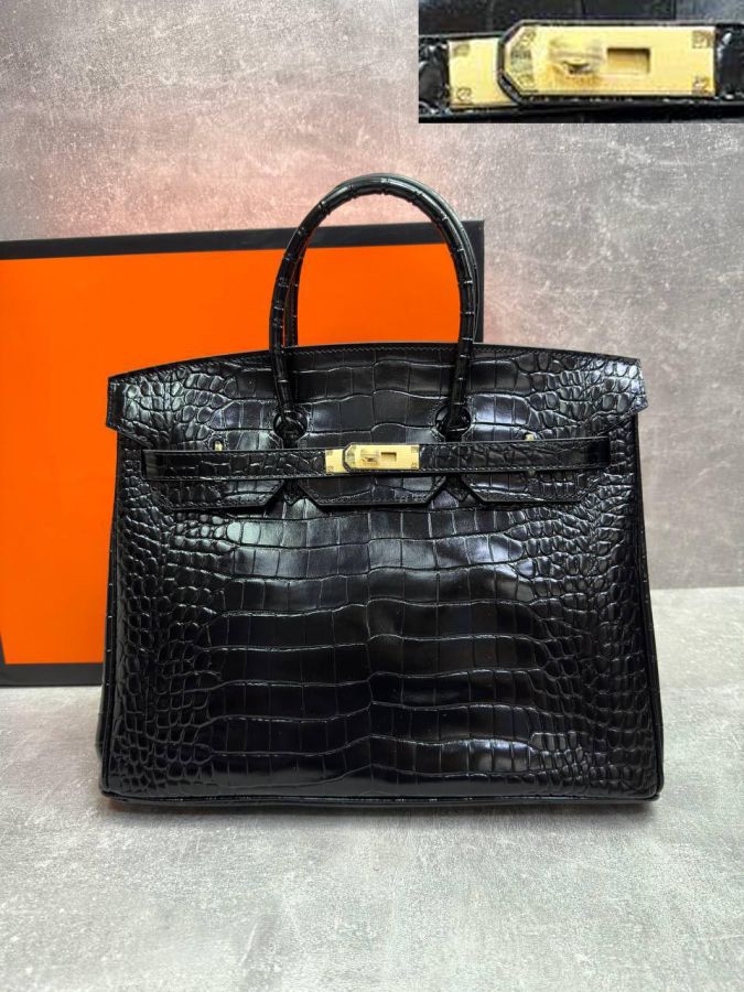 Сумка HERMES Birkin Crocodile 35 см золото