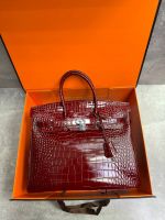 Сумка HERMES Birkin Crocodile 35 см серебро