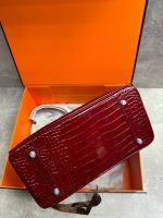 Сумка HERMES Birkin Crocodile 35 см серебро