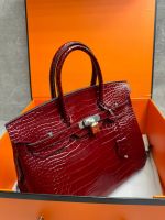 Сумка HERMES Birkin Crocodile 35 см серебро