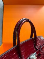 Сумка HERMES Birkin Crocodile 35 см серебро