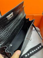 Сумка HERMES KELLY Crocodile 28 см серебро