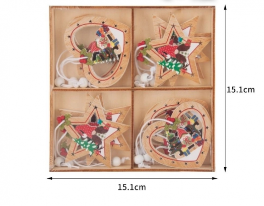 Деревянные подвески 51512, 12 штук