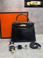 Сумка HERMES KELLY Crocodile 28 см золото