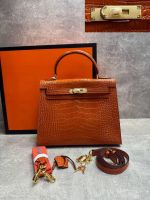 Сумка HERMES KELLY Crocodile 28 см золото