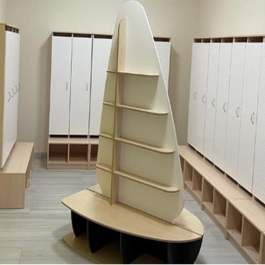 МАФ-скамья, модуль детской раздевалки островной "ПАРУС"