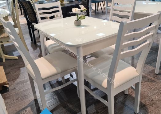 Стол DikLine М40 белый/стекло белое optiwhite