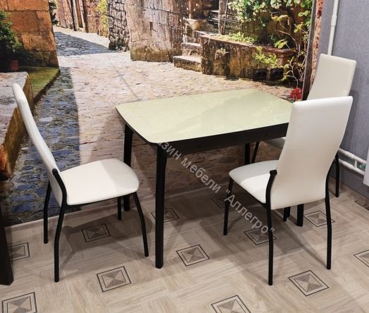 Стол DikLine М40 венге/стекло бежевое optiwhite