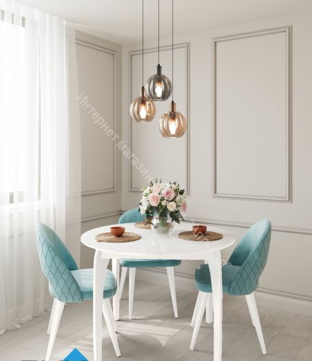 Стол DikLine M46 белый/стекло белое optiwhite