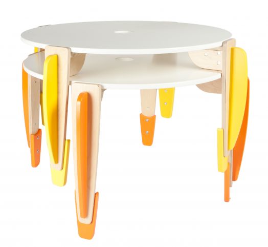 Стол растущий, штабелируемый "Эдди" с круглой столешницей на 6 мест (Голубой)