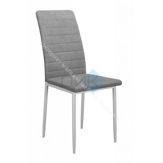 Стул DikLine ТЕКС каркас белый/ткань микровелюр B22 GREY