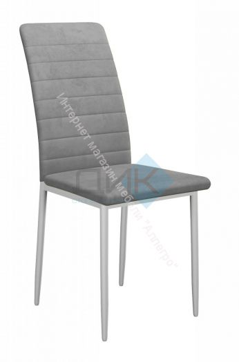 Стул DikLine ТЕКС каркас белый/ткань микровелюр B22 GREY