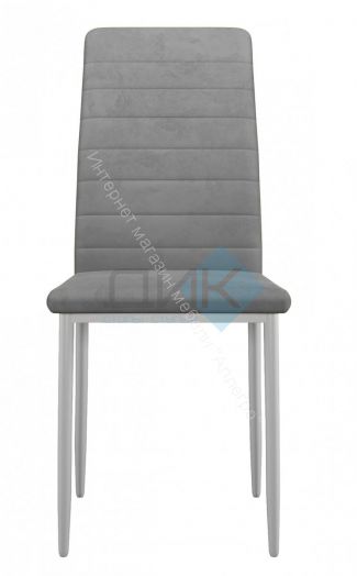 Стул DikLine ТЕКС каркас белый/ткань микровелюр B22 GREY