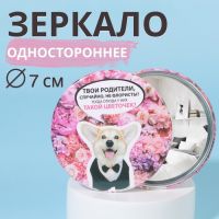 Зеркало карманное «Корги», d = 7 см, разноцветное