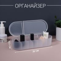 Органайзер для хранения, с крышкой, 7 секции, 28 ? 10,5 см, цвет прозрачный