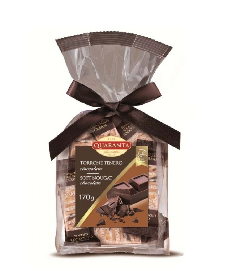 Торрончини с темным шоколадом 170 г, Torroncini teneri con cioccolato fondente 170 g  Quaranta