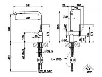 Смеситель Gessi Inedito для кухни 60471/60477 схема 4