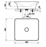 Раковина Gessi iSpa 42001 49х45 схема 2