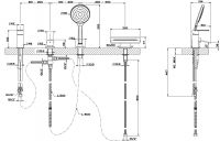 Смеситель для ванны и душа Gessi Trasparenze 34245 схема 2